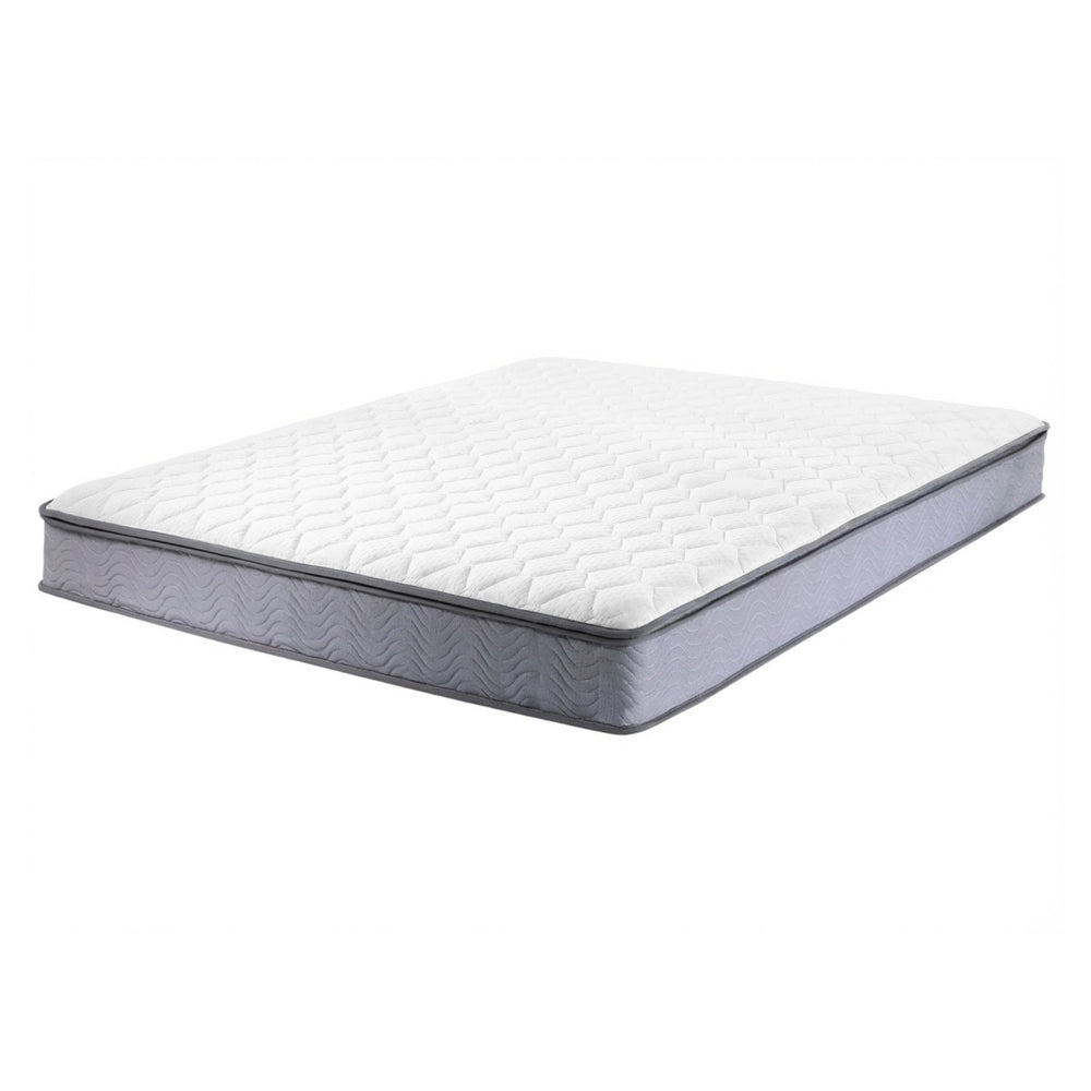 Materasso a molle insacchettate bianco con tessuto grigio matrimoniale 140 x 200 cm medio Firm