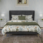 Letto imbottito 140x200 grigio minimalista - Xylo