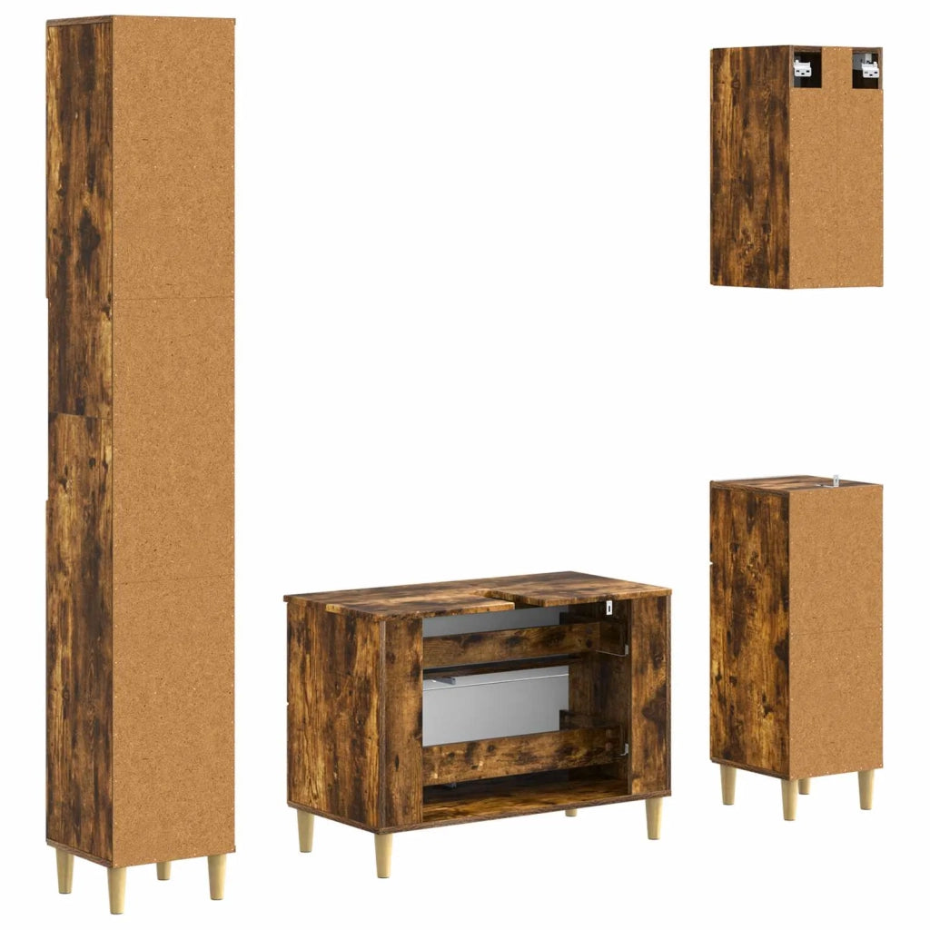 Set di Mobili da Bagno da 4 Pezzi ARNHEM Rovere Fumo 3417932