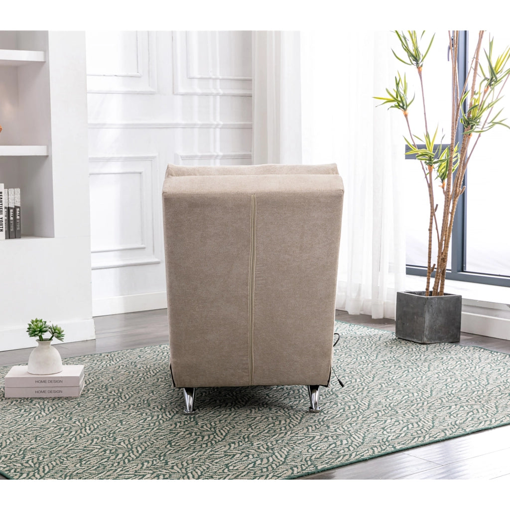 POLTRONA Massaggiante con vibrazione 55x148x84 cm Lino Beige