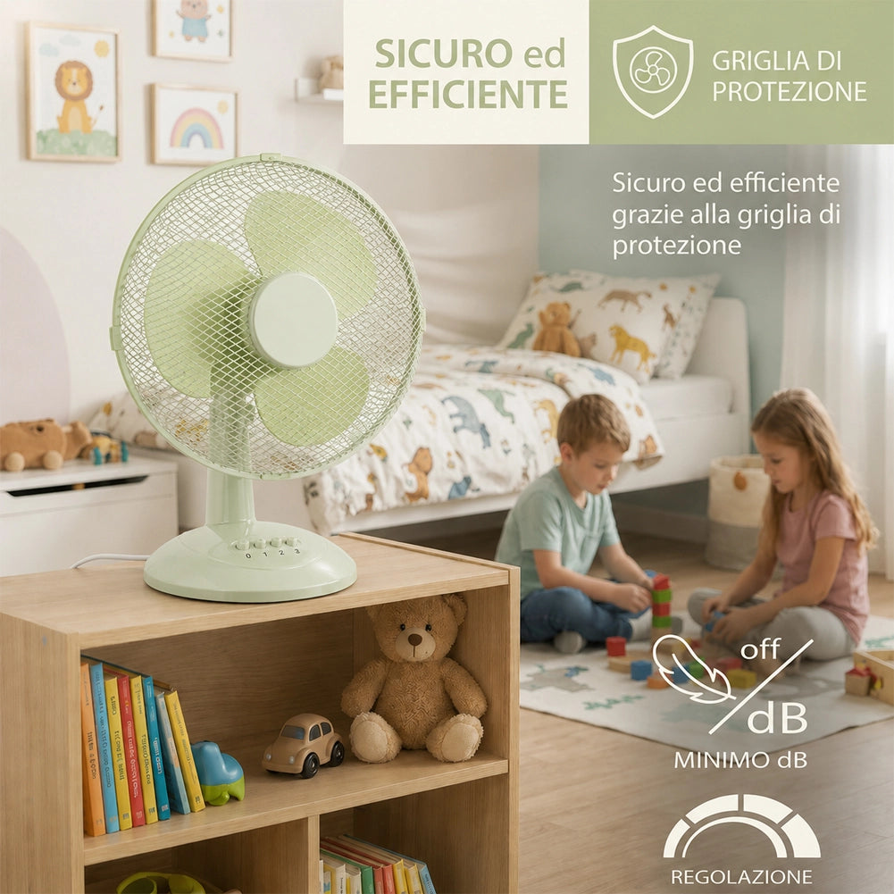 Ventilatore da Tavolo Autoportante SalviaPotenza 45W Diametro 40cm 3 Velocità