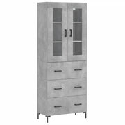 Credenza | Madia | Buffet da pranzo | Armadio da pranzo Grigio Cemento 69,5x34x180 cm in Legno Multistrato