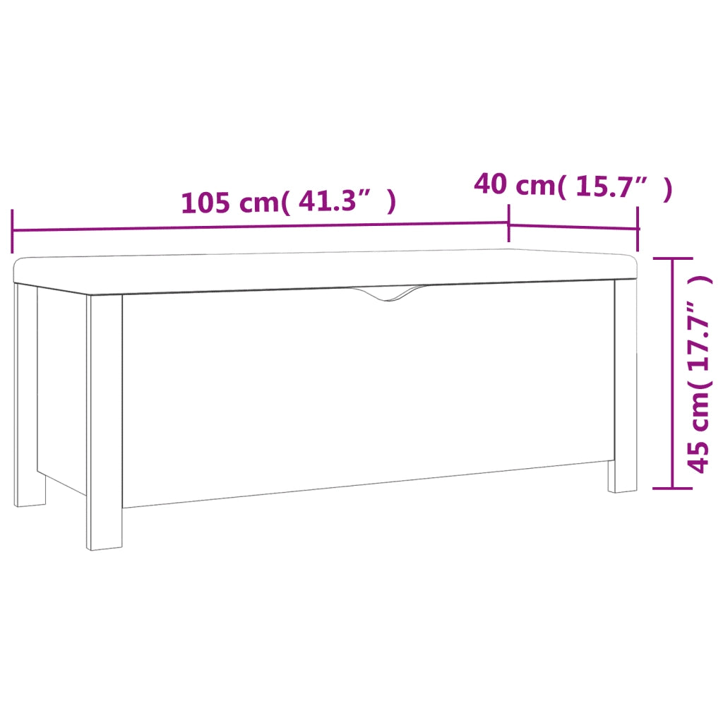 Scatola portaoggetti con Cuscino Grigia 105x40x45 cm 3279328