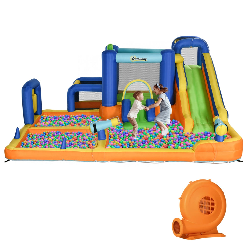 Castello gonfiabile per bambini con scivolo e parete arrampicata ¨C Zephmum ¨C 430x420x200cm multicolore