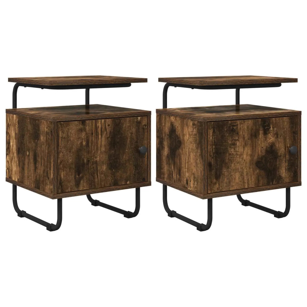 Armadio da Notte 2 pz Rovere Fumo Legno ingegnerizzato 8007640