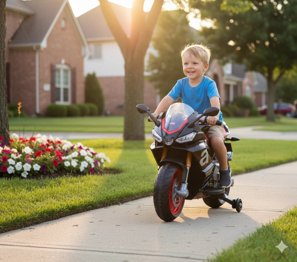 Moto Elettrica per Bambini 12V con Licenza Aprilia RS660 Nera