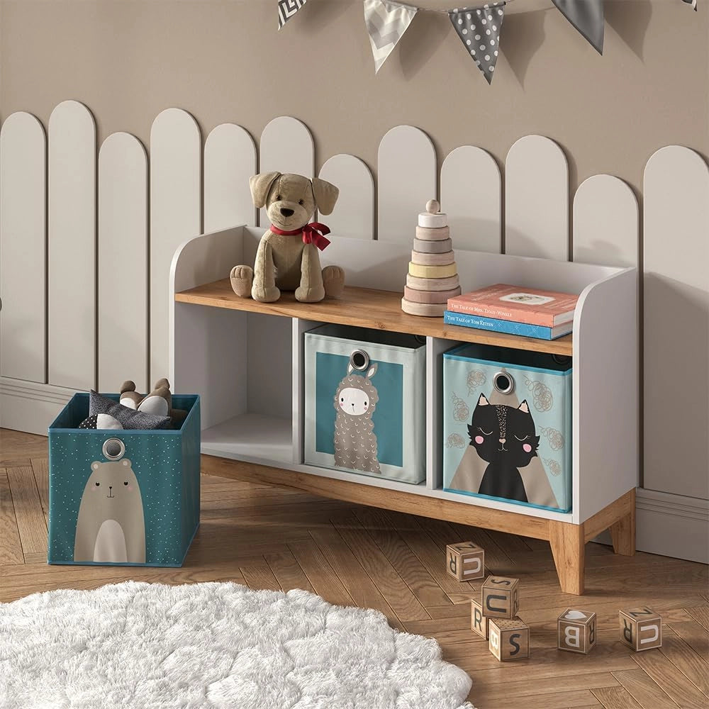Panca per bambini Malia, Bianco/Artisan, 107.2 x 63.8 cm, adatto come seduta e superficie d’appoggio per bambini