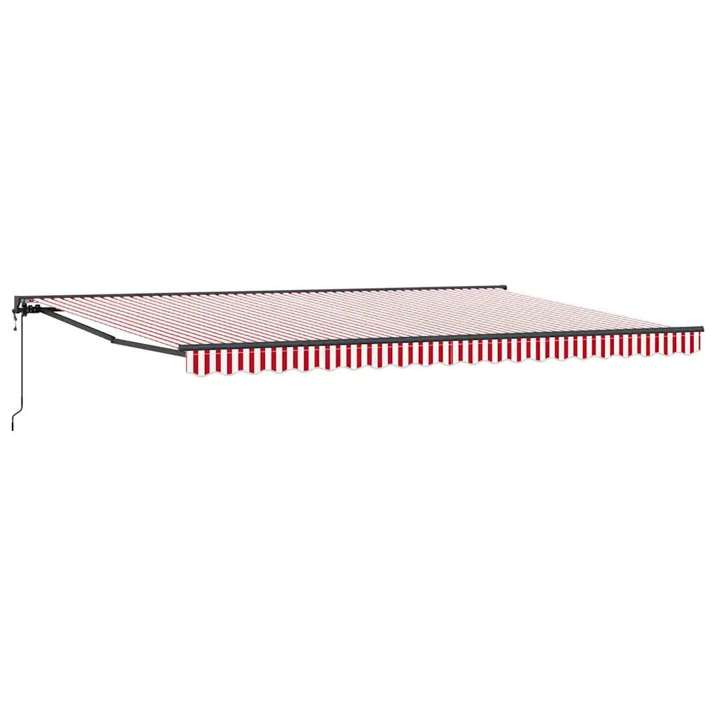 vidaXL Tenda Retrattile Striscia Rossa e Bianca 500x300 cm Tessuto