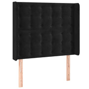 Testiera | Testata ad Orecchio Nera 83x16x118/128 cm in Velluto