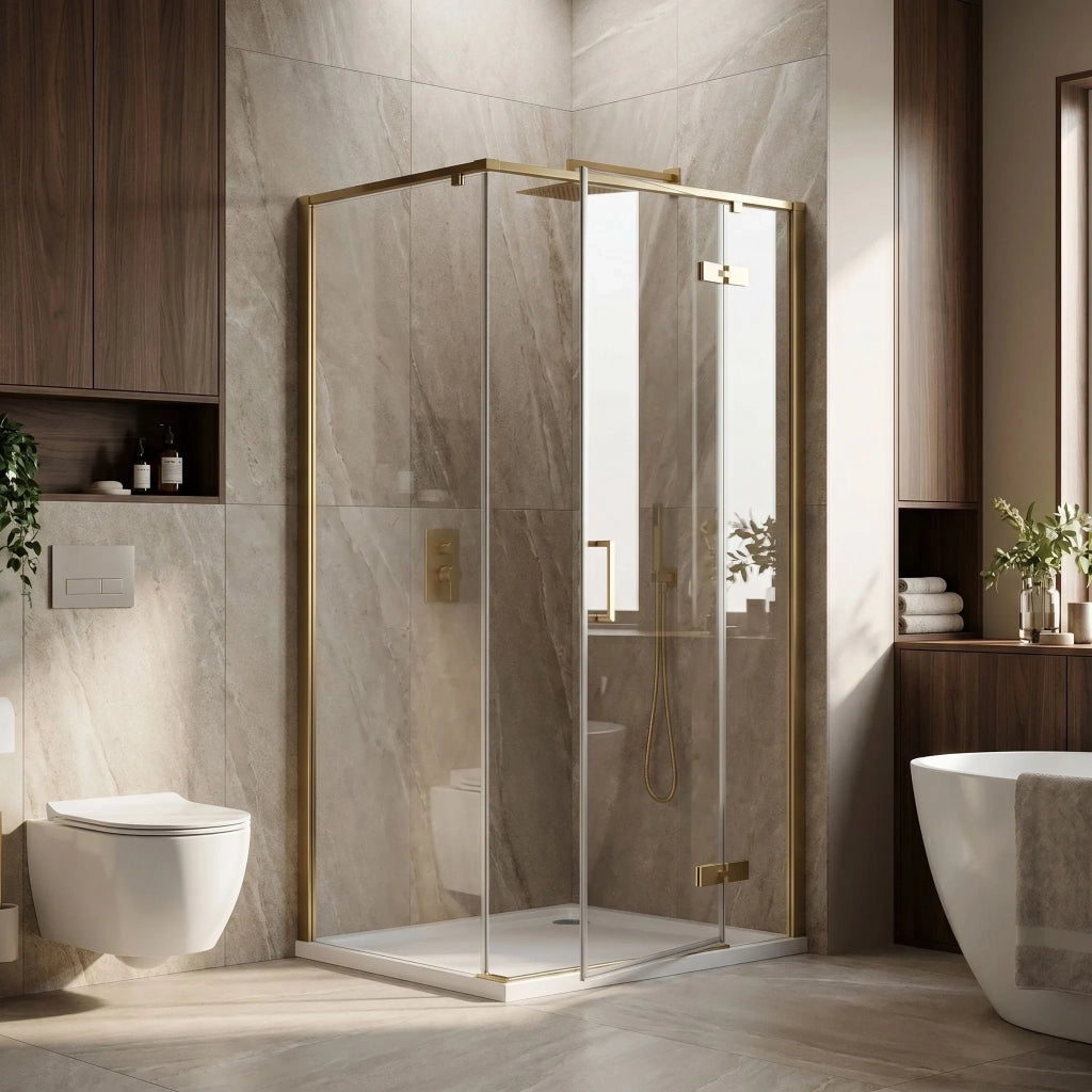 Cabina Doccia Rea Bruno 120x90 Brush Gold