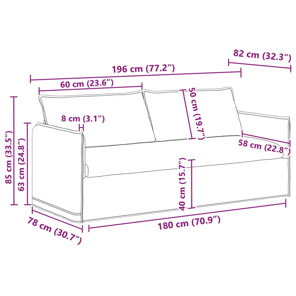 Set di divani 2 pcs Tortora 196 x 82 x 85 cm Tessuto