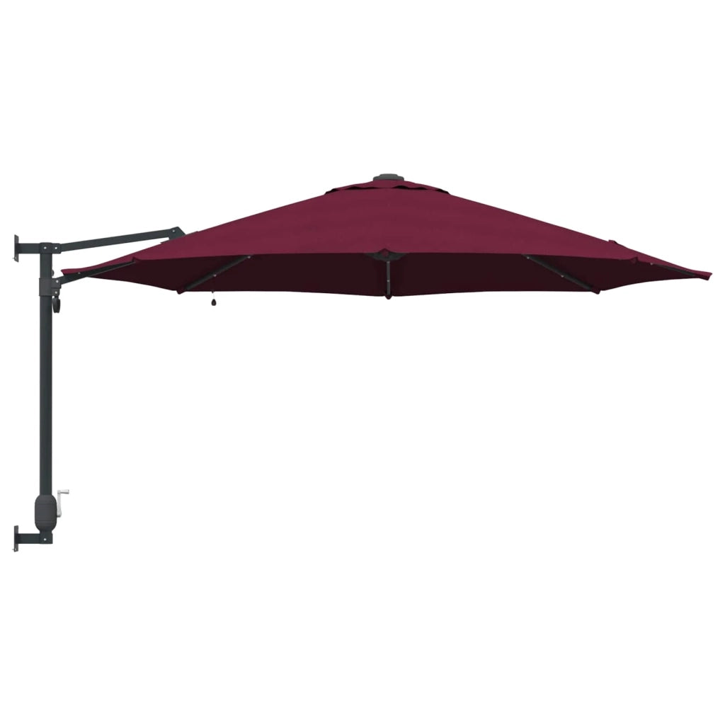Moderno ombrellone da giardino basculante con illuminazione a LED 248 x 248 x 148 cm poliestere bordeaux 02_0058646