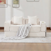 Divano Letto 2 Posti con Poggiapiedi e Cuscini ¨C MINIMAL ¨C Tessuto