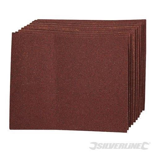 Fogli abrasivi in ossido d'alluminio per lavori manuali varie grane offerta silverline - 4 x 60, 2 x 80, 120, 240G