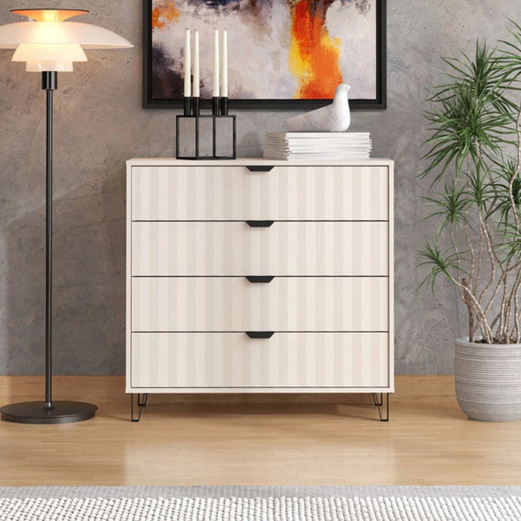 Maggiora, Cassettiera 4 Cassetti, 93x40x90.5h cm Bianco