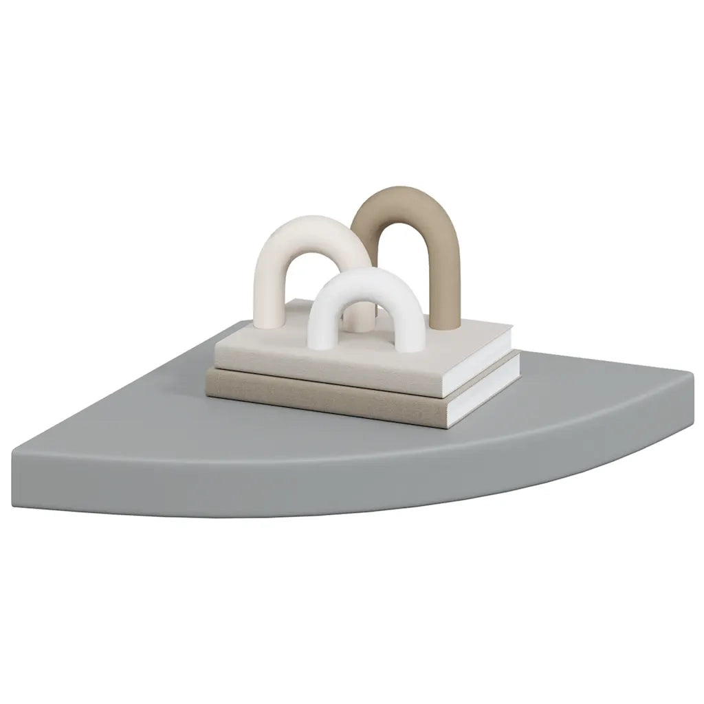 Scaffale Angolare a Parete Grigio 35x35x3,8 cm in MDF 323922