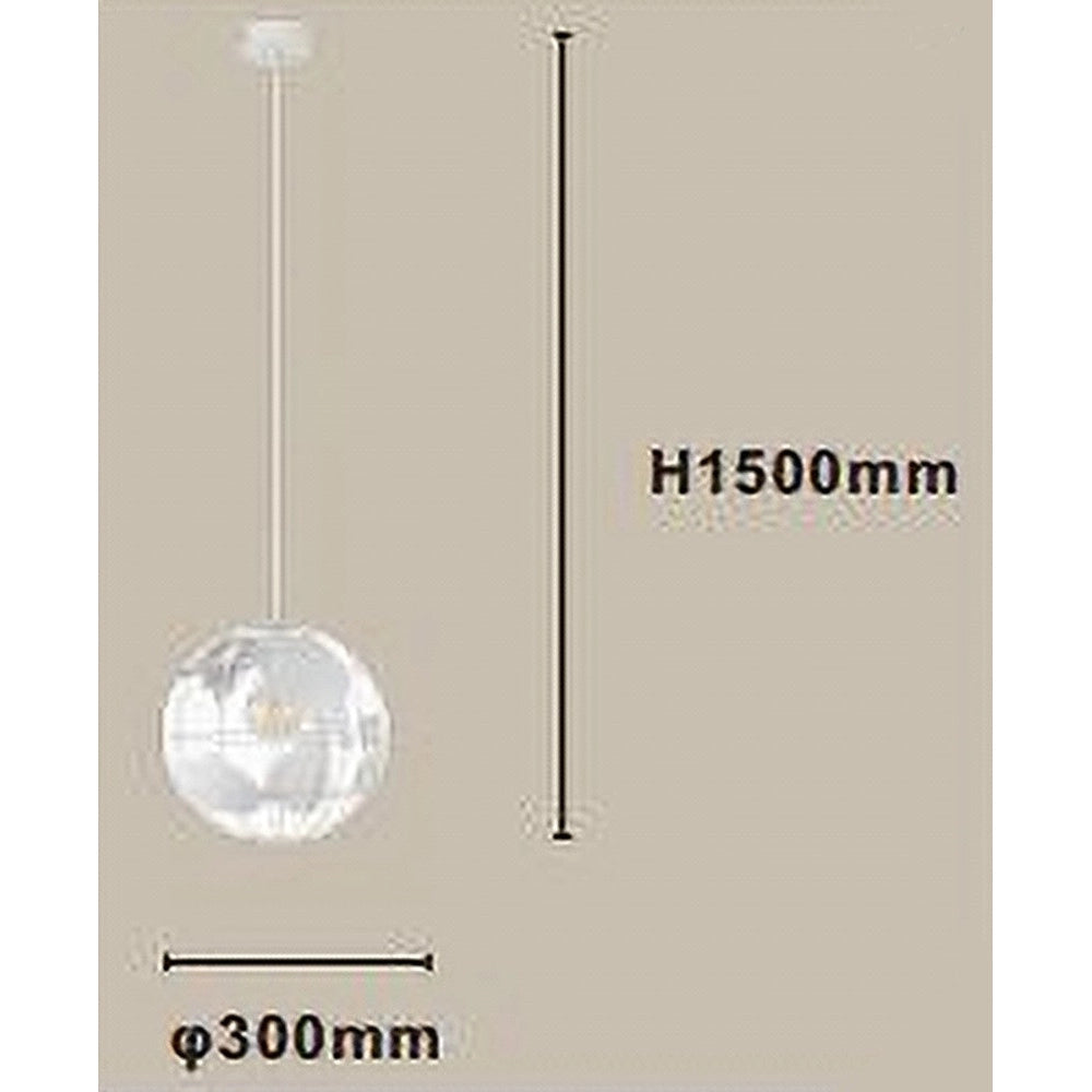 Trade Shop - Lampadario A Sospensione Mappamondo E27 In Metallo Bianco Sfera Globo Sospeso 33931 -