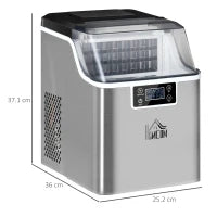 Macchina Ghiaccio 20kg in 24 Ore, 24 Cubetti in 14-18 Minuti con Dimensione Regolabile, Serbatoio 3.2L e Sistema Autopulente, Argento
