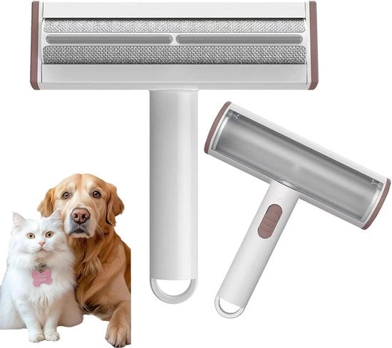 Rimuideratore di pelo per animali domestici e rullo per pelo - Rimuove pelo di gatti e cani dalle auto, mobili, divani, tappeti e lenzuola - Strumento riciclabile e lavabile per la rimozione del pelo di animali domestici (nero e bianco)