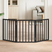 vidaXL Cancello per Cani Pieghevole 3 Pannelli Nero 150cm Legno Pioppo
