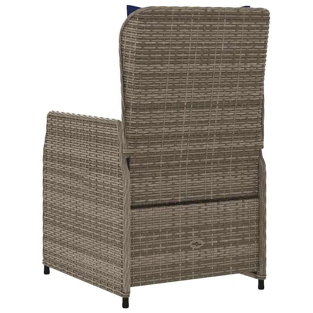 Sedie da giardino reclinabili 2 pz in Polyrattan Grigio 368659