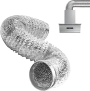 Slango di scarico Premium - Diametro 100 mm - Tubo in alluminio - Lunghezza 2 metri - Ventilatore di scarico Cucina/Bagno - Idrocultura - Inclusi 2 bulloni di fissaggio