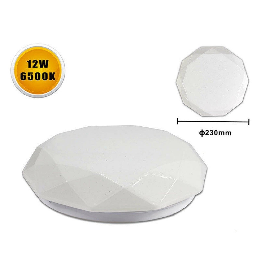 Trade Shop - Plafoniera Soffitto Lavorata 12 Watt 24 Led Smd 5730 Luce 3000k 4000k 6500k C-02 -