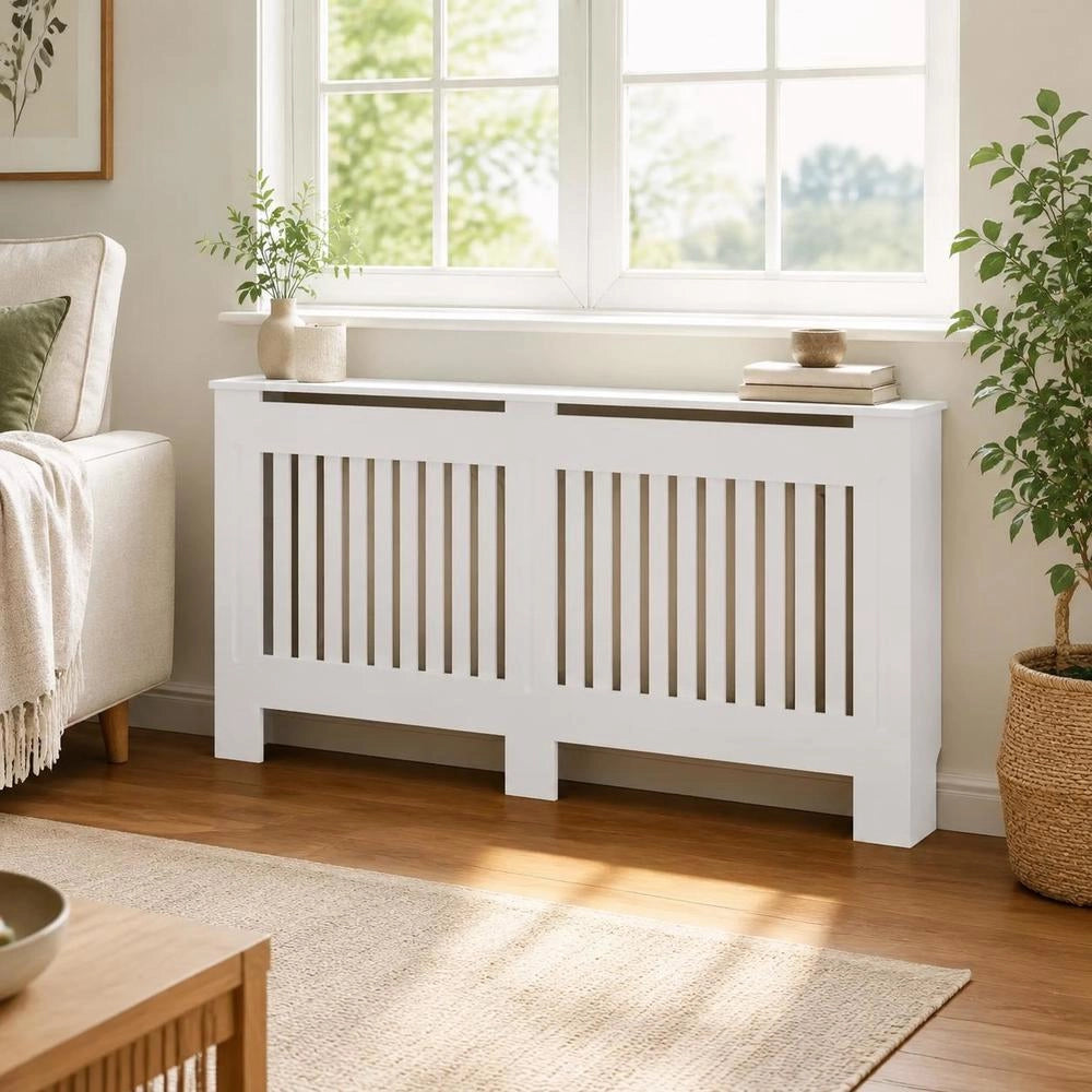 Radiator Cover White MDF 172 Cm