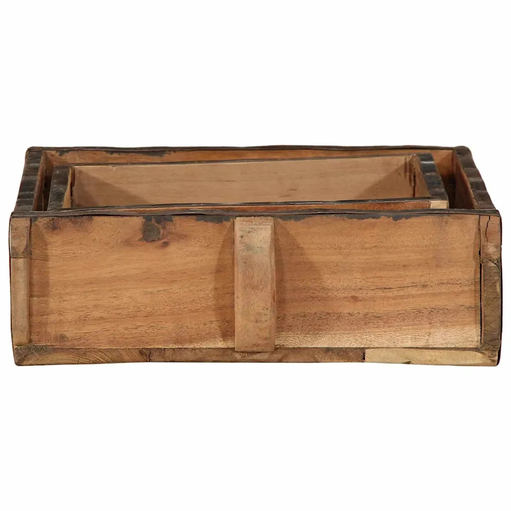 Vassoio 2 pcs Marrone 29 x 31 x 10 cm Legno Recuperato Massello 4019614