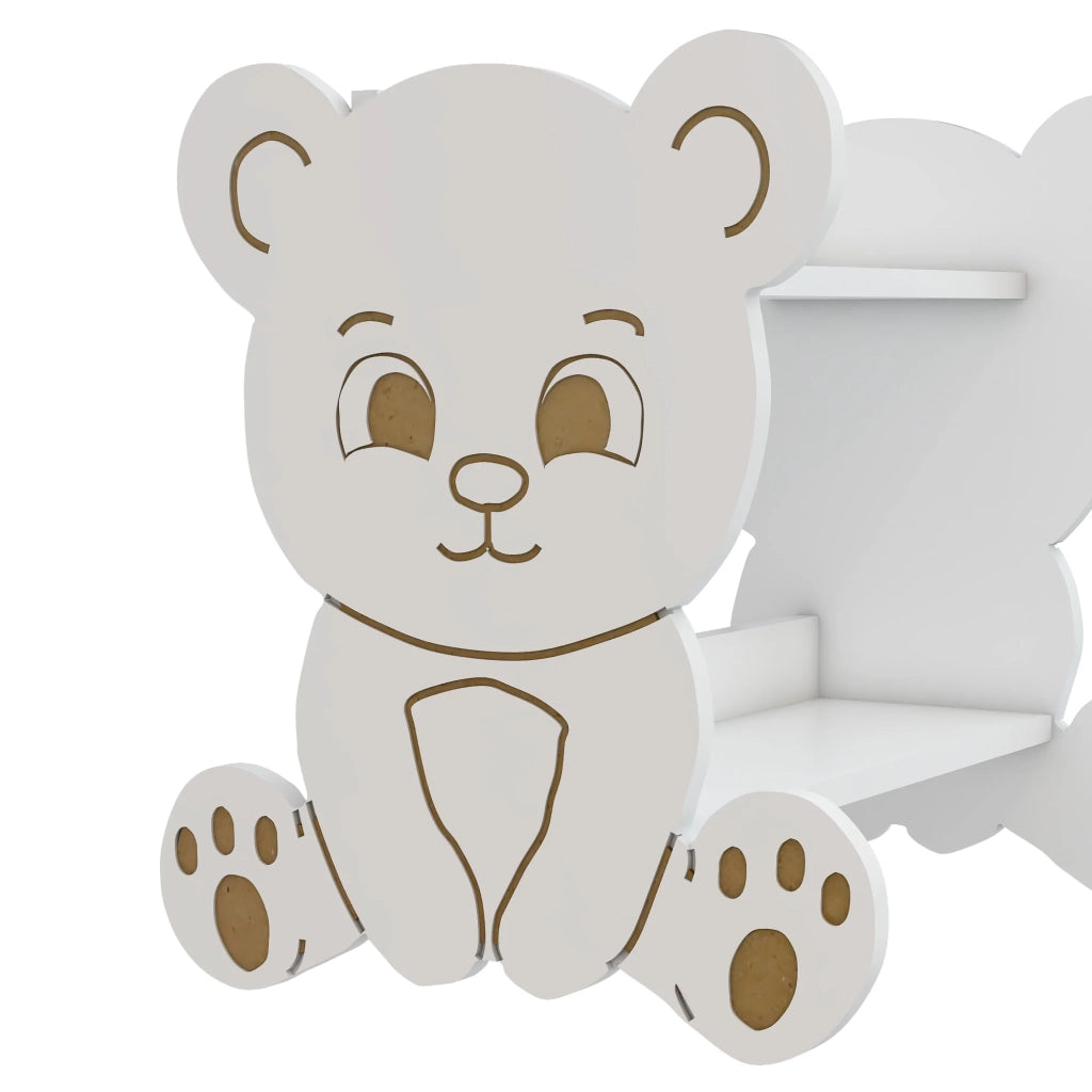 Libreria per bambini a forma di orso 60 x 56 x 56 cm bianca 03_0006521
