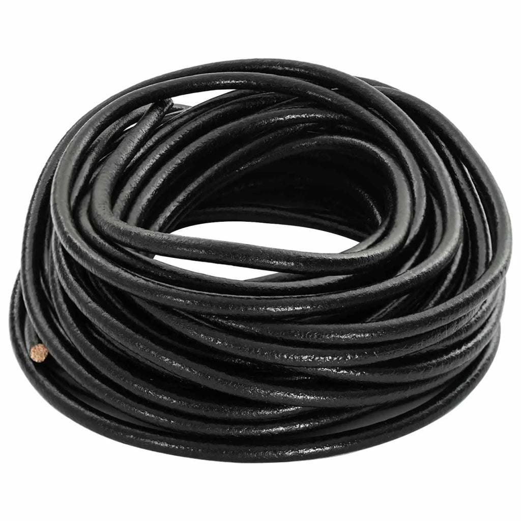 Cordino in Pelle Nero ?5 mm x 10 m Pelle CFW3699443