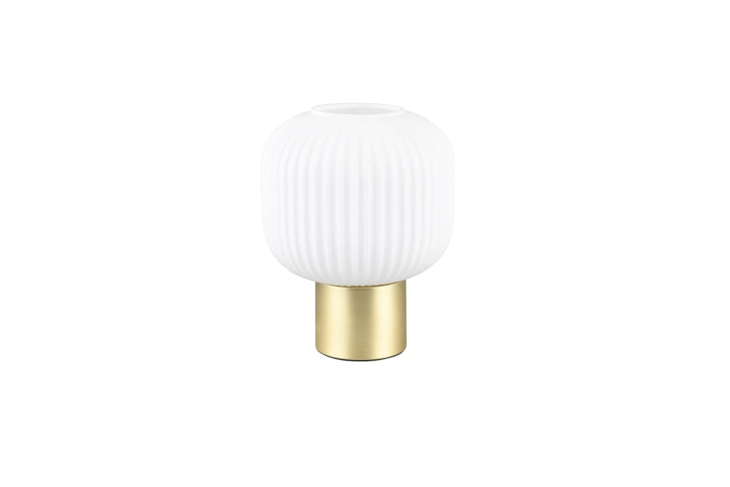Lampada tavolo DIVA ottone paralume-bianco E27 40W Trio