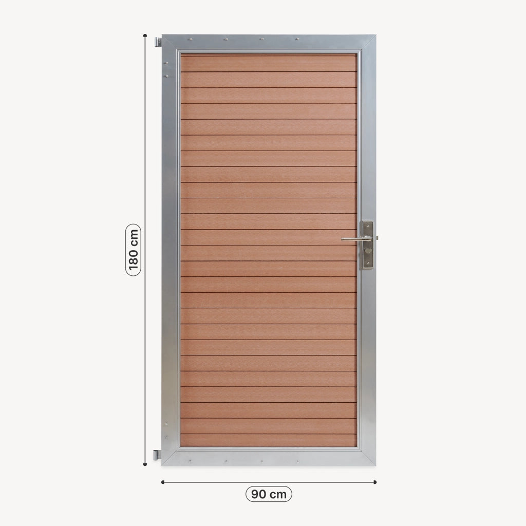 Cancello da Giardino Pedonale Segovia 90x180 cm Porta per Recinzione con Serratura - Marrone NEU.HOLZ