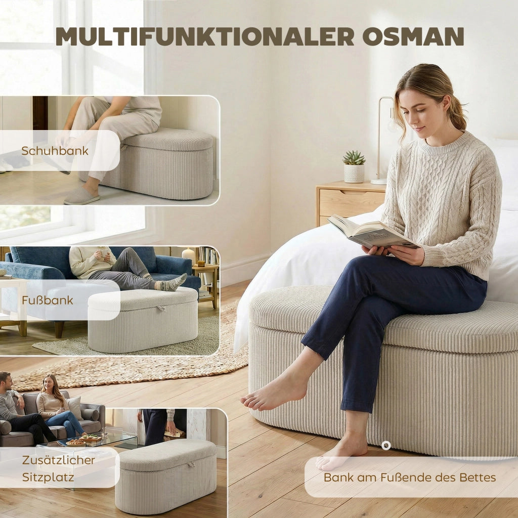 Pouf con contenitore ¨C zephmum ¨C beige 105x51x49 cm