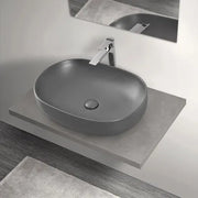 Mensolone bagno 80 cm grigio cemento per lavabo da appoggio Master