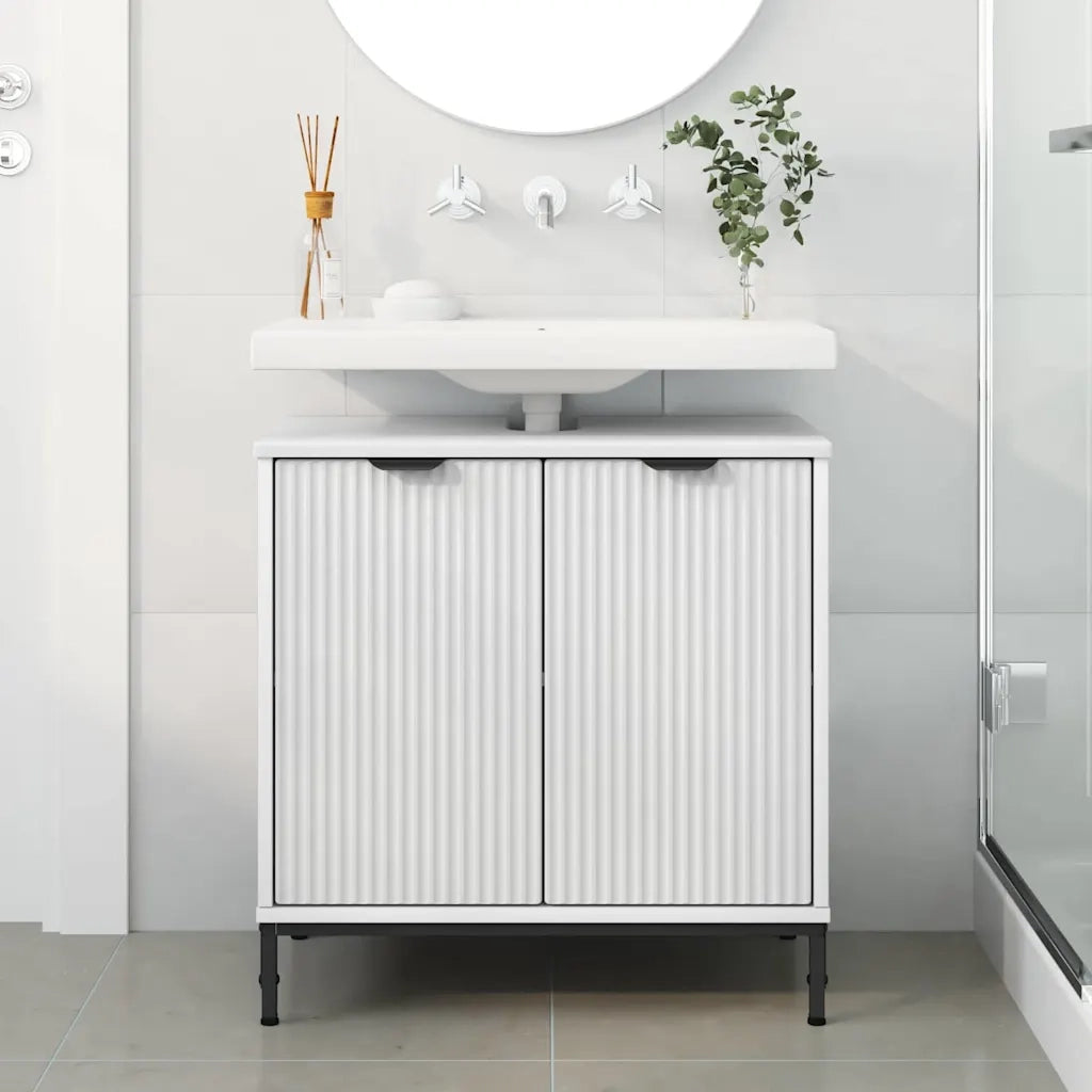 Armadio per Lavabo da Bagno Bianco 60,5 x 33,5 x 61 cm