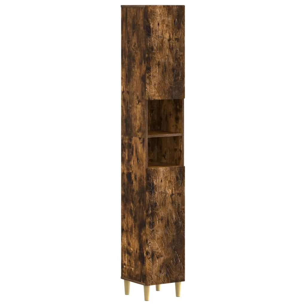 Armadio da Bagno con Ripiano Aperto DELFT Rovere Fumo 897040