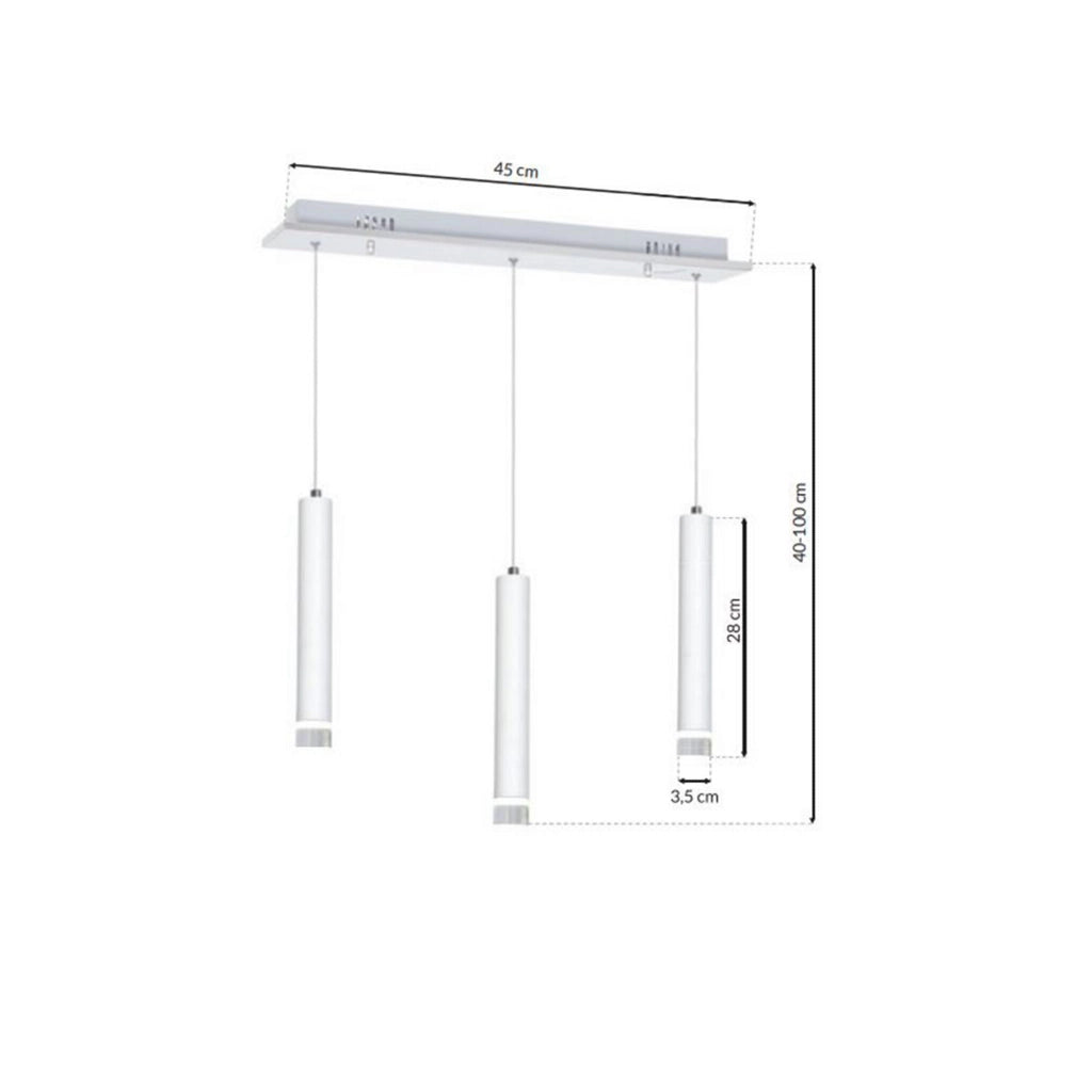 Lampadario LED Milagro ALBA ML189 15W 4000K bianco