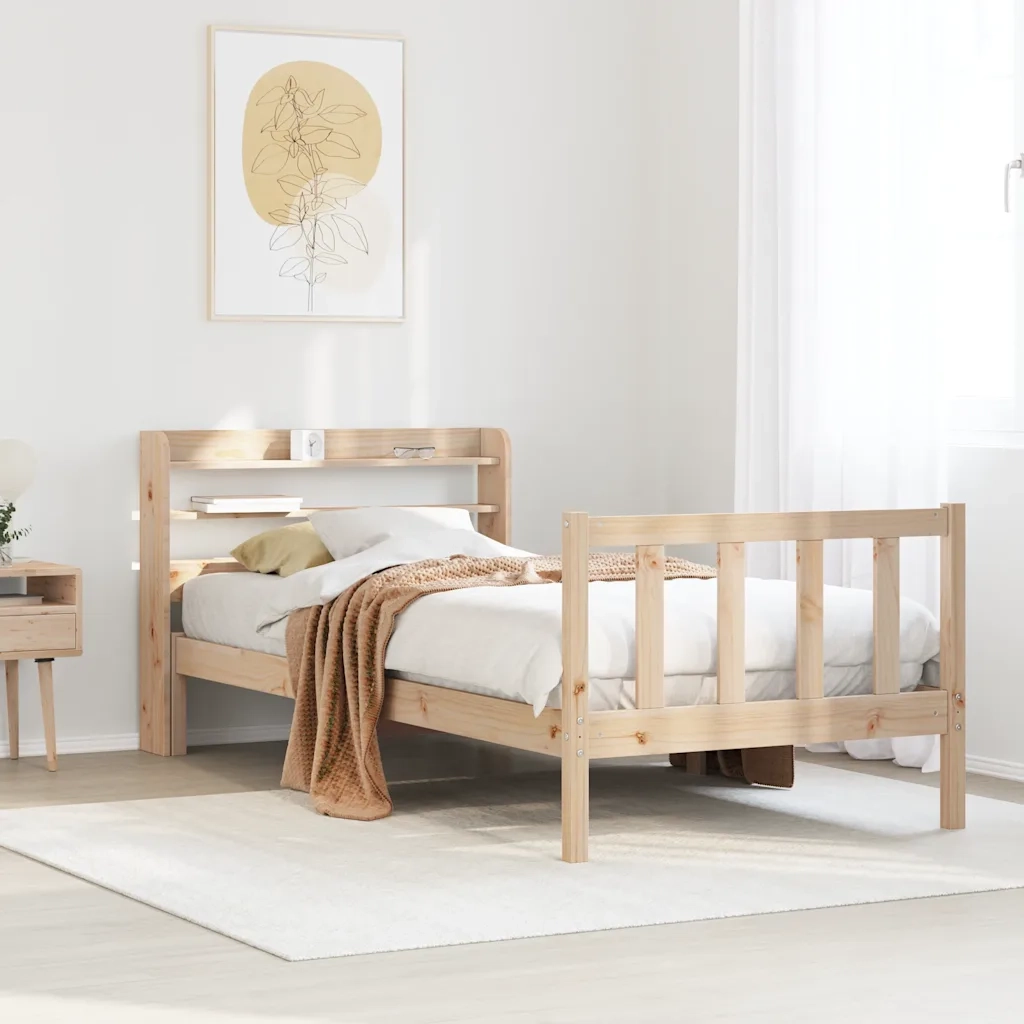 Giroletto senza Materasso-Struttura Letto 100x200 cm in Legno Massello di Pino 913773