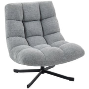 Poltrona girevole senza braccioli ¨C zephmum ¨C Tessuto chenille grigio 75x95x90