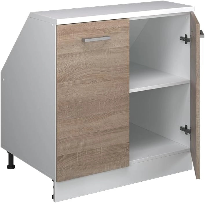 Mobile sottotetto Rion, Sonoma, 80 x 81.6 cm con 2 porte, carcassa 60 cm profondità, adatto per il salvaspazio sotto tetti spioventi