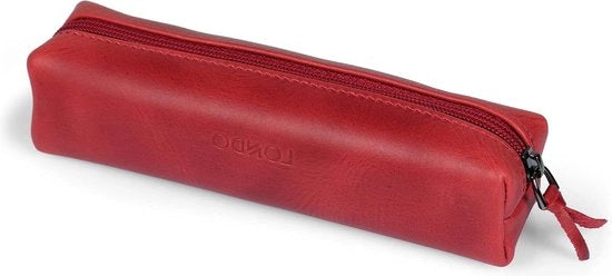 Etui in Pelle con Cerniera - Borsa per Matite - Nero Lussuoso