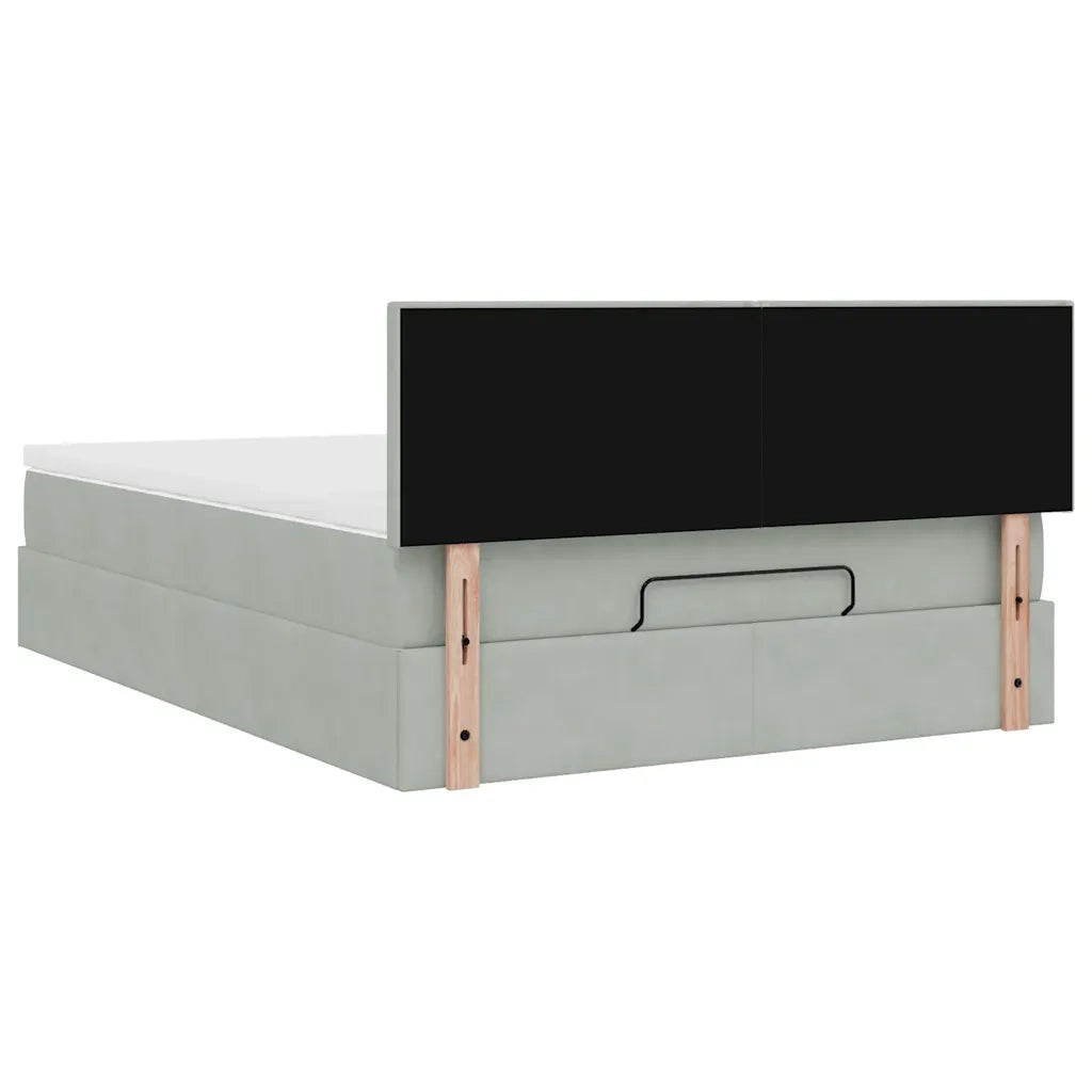 Struttura Letto Pouf con Materasso 140x200 cm in Velluto 3311705