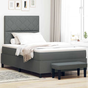 Letto a molle con materasso Grigio scuro 120 x 190 cm Tessuto 3344129