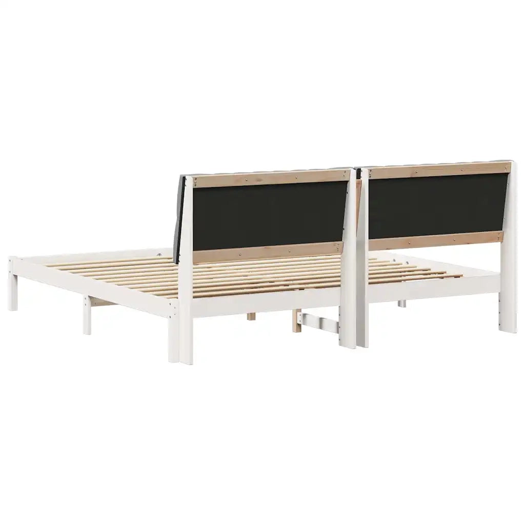 Letto con Testiera Rivestita con testiera Bianco 200 x 200 cm