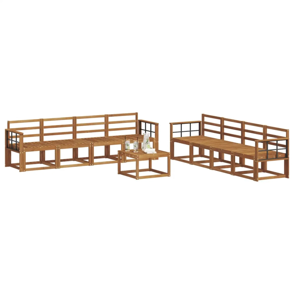 Set di divani da esterno 9 pcs Naturale