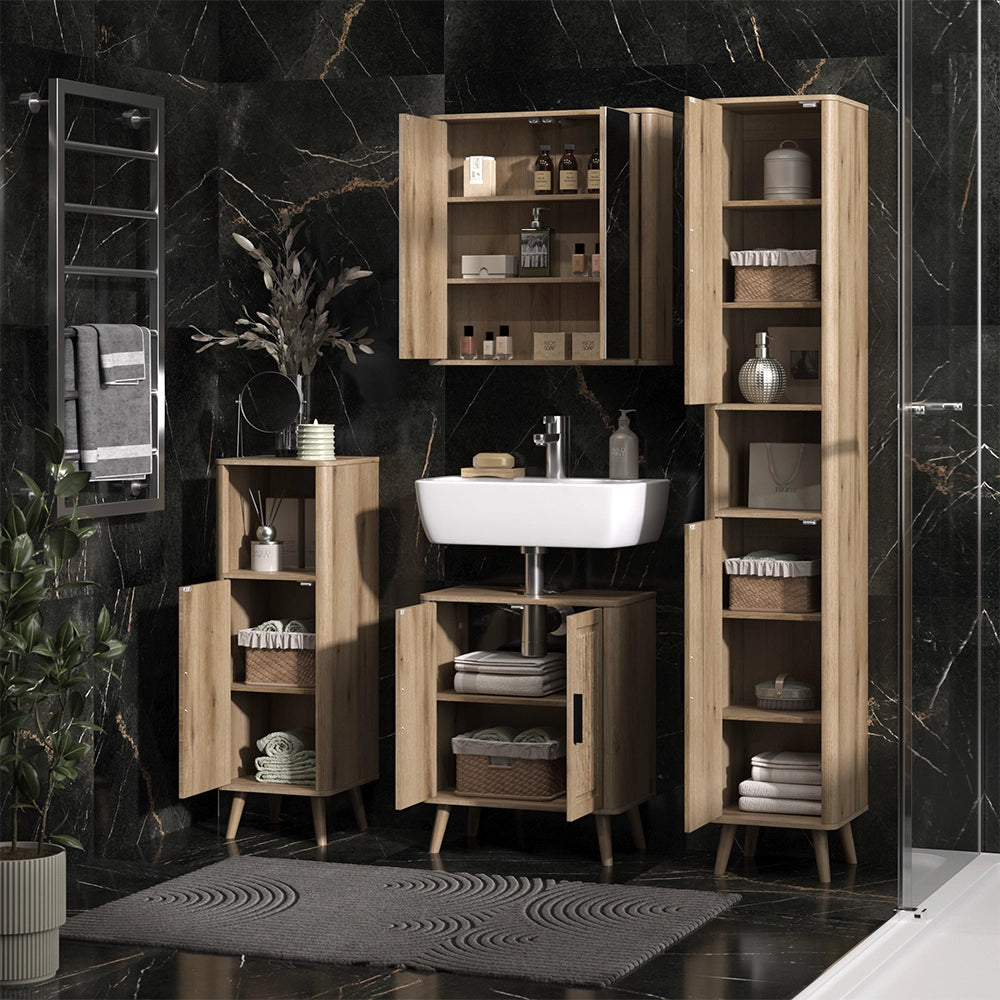 Set mobili bagno Skara Rovere 4 parti Vicco