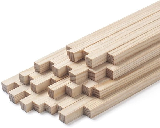 Assortimento di 30 Stuks Stanghette in Legno di Quercia - Stanghette in Legno di Quercia - Stanghette in Legno - Stanghette in Legno Non Laccate - Ideali per Attività di Fai da Te - Realizzate in Quercia
