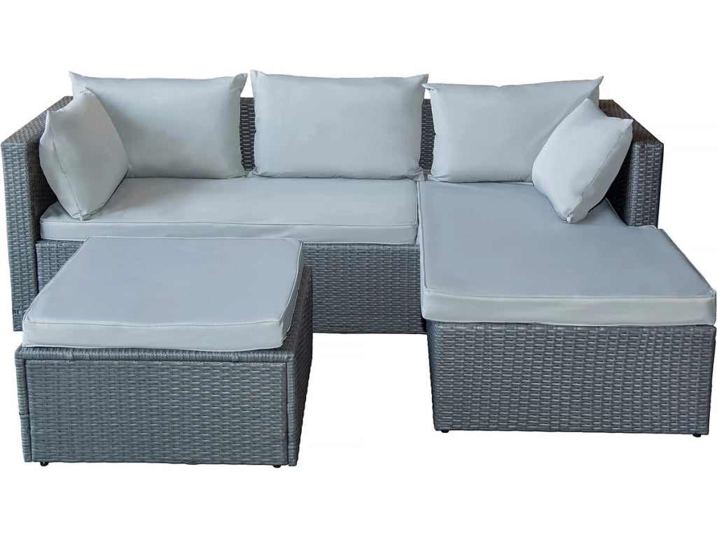 Mobile da giardino basso in resina intrecciata "Diya" 3 posti - Grigio