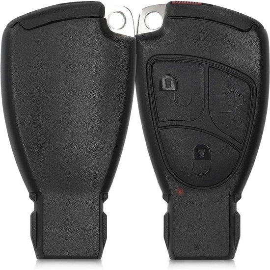 Copertura chiave veicolo compatibile con Mercedes Benz 2-3 tasti chiave veicolo - sostituzione custodia chiave - nero - materiali di alta qualità.
